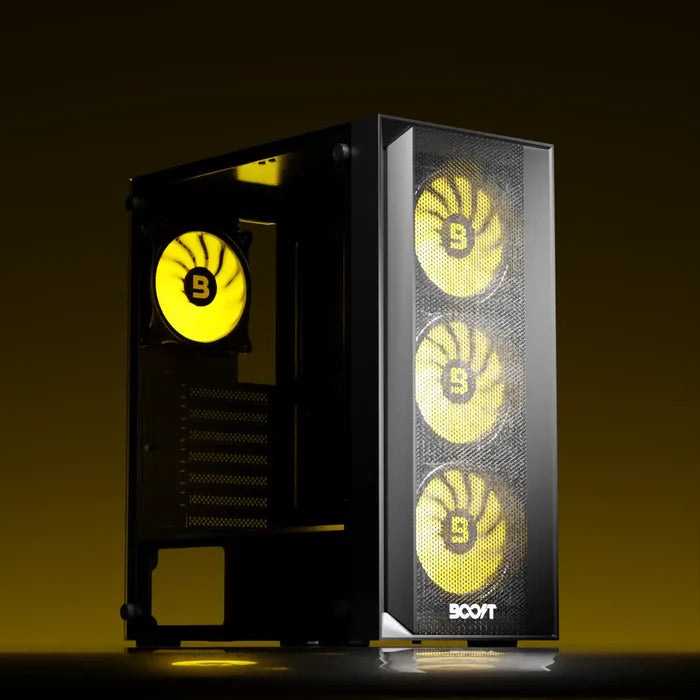 Boost Casing Enclosure Pro Series P200 with 4 ARGB Fans Boost Casing Enclosure Pro Series P200 with 4 ARGB Fans